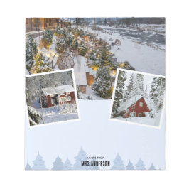 冬の家と雪景色のノートパッド ノートパッド