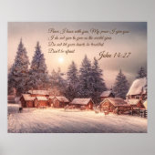 冬の家の森 – John 14:27 Bible Verse ポスター (正面)
