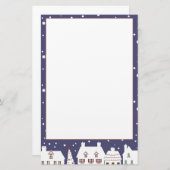 冬の家モダン々クリスマス雪 便箋 (正面/裏面)