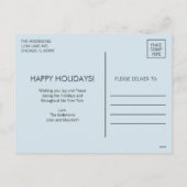 冬の家族おもしろいクリスマスパターン写真 シーズンポストカード (裏面)