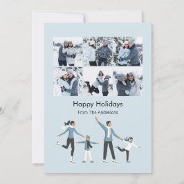 冬の家族のおもしろいクリスマス6写真 シーズンカード