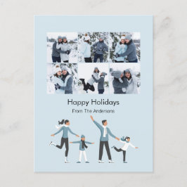 冬の家族のおもしろいクリスマス6写真 シーズンポストカード