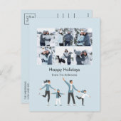 冬の家族のおもしろいクリスマス6写真 シーズンポストカード (正面/裏面)