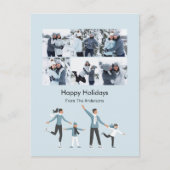 冬の家族のおもしろいクリスマス6写真 シーズンポストカード (正面)