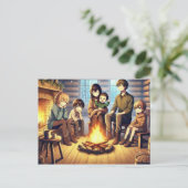 冬の家族の集まり シーズンポストカード (スタンド正面)