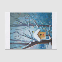 冬の家、雪の鳥小屋 薄葉紙