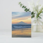 冬の富士山の夕焼け ポストカード (スタンド正面)