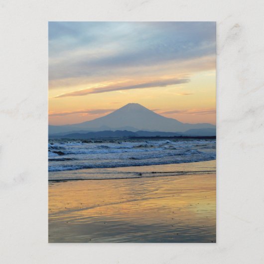 冬の富士山の夕焼け ポストカード (正面)