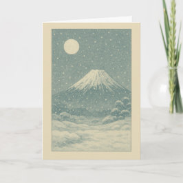 冬の富士山の日本語クリスマスカード シーズンカード