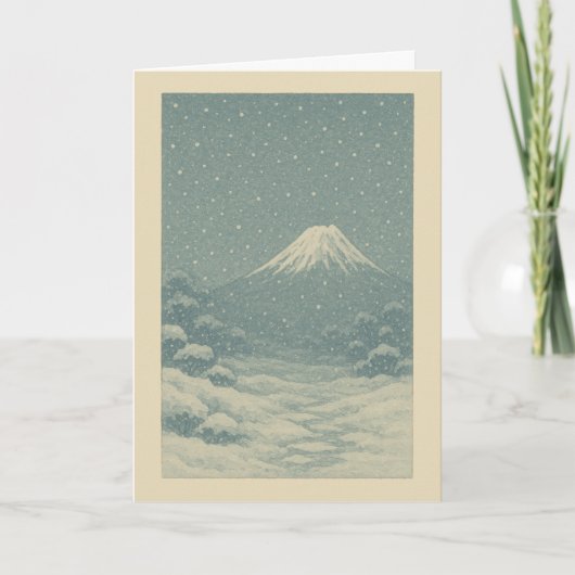冬の富士山 - クリスマスカード (正面)