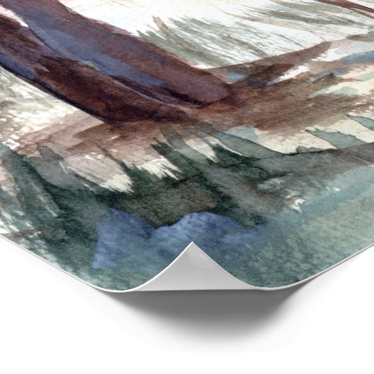 冬の寒い湖 ポスター (角)