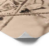 冬の寒さが死んだ葉枝の上 ポスター (角)