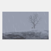 冬の寒さのシール 長方形シール (正面)