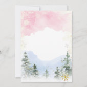 冬の寒さの外でジェンダーが赤ちゃんシャワーを明らかにする 招待状 (裏面)