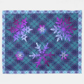 冬の寒さの雪片 フリースブランケット (正面(横))