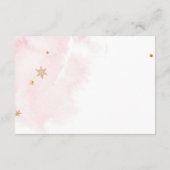 冬の寒さ外の赤ちゃんシャワーピンク本を持ってくる エンクロージャーカード (裏面)