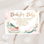 冬の寒さ外の赤ちゃんシャワーピンク本を持ってくる エンクロージャーカード