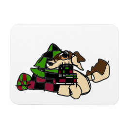 冬の小さな子犬 マグネット