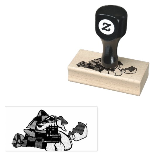 冬の小さな子犬 ラバースタンプ (押印)