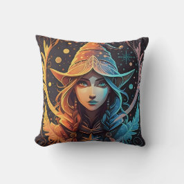 冬の小妖精や小人ウィムシー：美しいロゴスタイルデザイン クッション