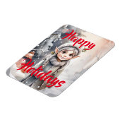 冬の小妖精や小人ワンダーランドフォードホリデーカード マグネット (左側)