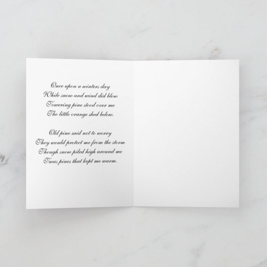 冬の小屋カード カード (内部)