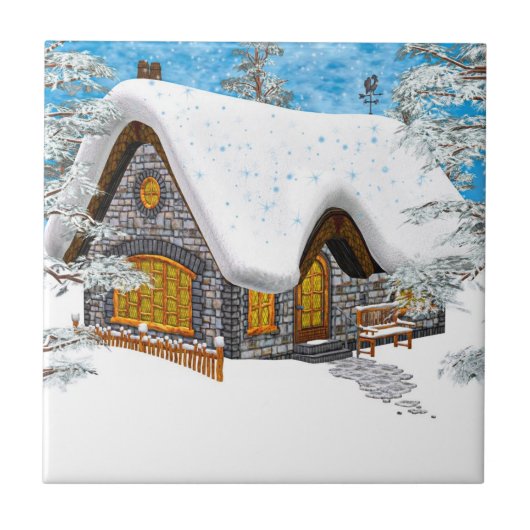 冬の小屋 タイル (正面)