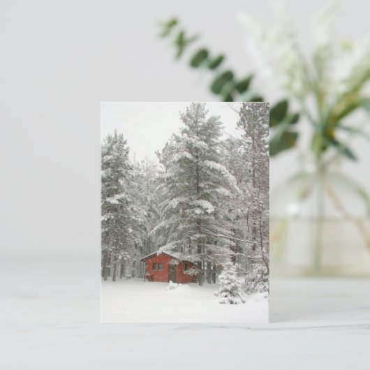 冬の小屋 ポストカード (スタンド正面)