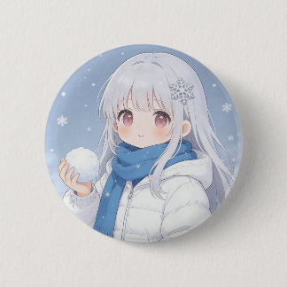 冬の少女ボタン 缶バッジ