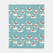 冬の居心地の良いキャビンパターン フリースブランケット (正面)
