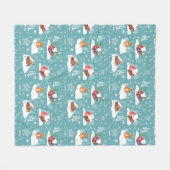 冬の居心地の良いキャビンパターン フリースブランケット (正面(横))