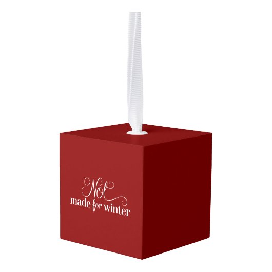 冬の居心地の良い季節のクリスマスのために作られていなメリーい キューブオーナメント (裏面アングル)