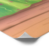 冬の居心地の良い手引きホームイラストレーション ポスター (角)