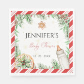 冬の居心地の良い男女兼用赤ちゃんシャワー スタンダードランチョンナプキン (正面)