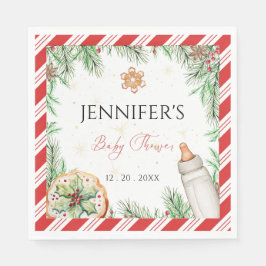 冬の居心地の良い男女兼用赤ちゃんシャワー スタンダードランチョンナプキン