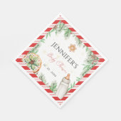 冬の居心地の良い男女兼用赤ちゃんシャワー スタンダードランチョンナプキン (角)