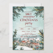 冬の屋外シーン醜いセーターのクリスマスパーティー 招待状 (正面)