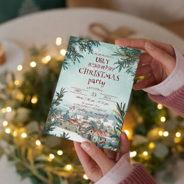 冬の屋外シーン醜いセーターのクリスマスパーティー 招待状