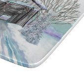 冬の屋根付き橋 カッティングボード (角)