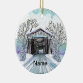 冬の屋根付き橋 セラミックオーナメント (右)