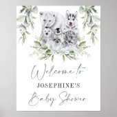 冬の屋根裏動物中性の赤ちゃんシャワーへようこそ ポスター (正面)