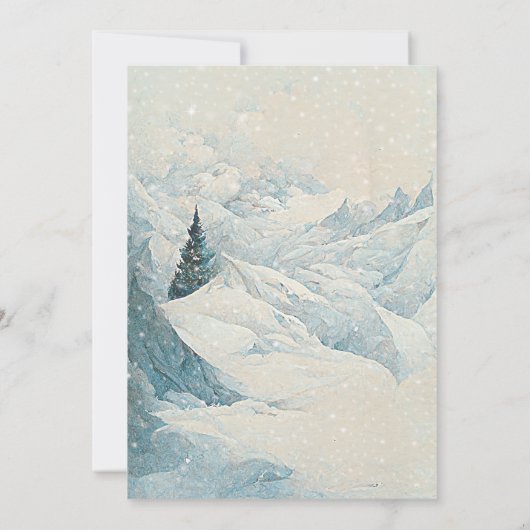 冬の山々の風景の我々は駆け落ちした招待 招待状 (裏面)