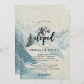 冬の山々の風景の我々は駆け落ちした招待 招待状 (正面/裏面)