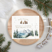 冬の山々ベアドベンチャーベビーシャワー スタンダードカクテルナプキン