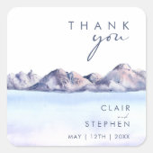 冬の山ありがとう結婚式の引き出物シール スクエアシール (正面)