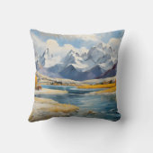 冬の山と湖 クッション (裏面)