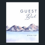 冬の山のゲストブックサイン ポスター<br><div class="desc">この冬の山のゲストブックサインは、シンプルで素朴なムードのある結婚式を完成させるために必要なものがすべて揃っています。ピンクとブルーのパステルカラーの水彩画が、ネイビーとブッシュのハイライトと美しく調和しており、自然の中で過ごす夕方を完璧に捉えています。 このアイテムは、コロラドのミニマリストな冒険の雰囲気を美しくまとめること間違いなしです！ そのまま使用するか、写真を入れてパーソナライズすることもできます。また、このコレクションの他のアイテムと合わせて、結婚式をより特別なものにすることもできます。</div>
