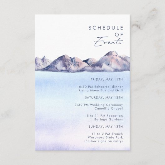 冬の山の予定イベントのエンクロージャカード エンクロージャーカード (正面)