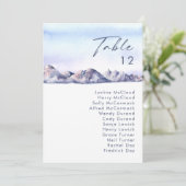 冬の山の夕焼けテーブルナンバー チャート (スタンド正面)