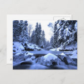 冬の山の川 – ベスキッド山,ポーランド ポストカード (正面/裏面)